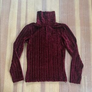 Betty Blue Vintage Holiday Turtleneck Velvet Sweater